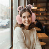 Plaid Teddy Bear Cozy Faux Fur Winter Ear Muffs