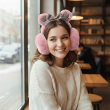 Plaid Teddy Bear Cozy Faux Fur Winter Ear Muffs