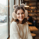 Plaid Teddy Bear Cozy Faux Fur Winter Ear Muffs