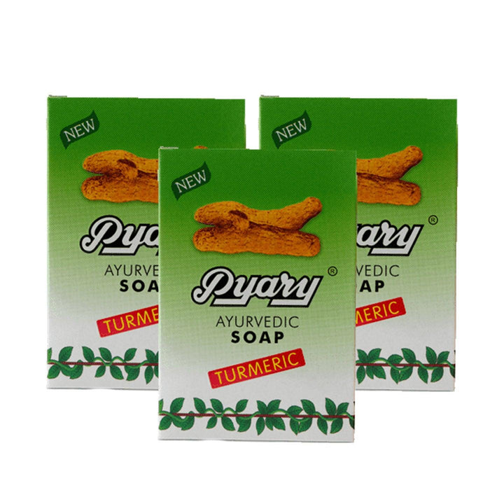 Pyary Ayurveda Soap Turmeric - 3Pcs × 75g (2+1) Offer - Pinoyhyper