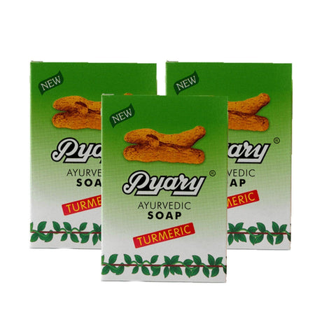 Pyary Ayurveda Soap Turmeric - 3Pcs × 75g (2+1) Offer - Pinoyhyper