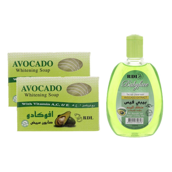 RDL Avocado Whitening Soap + Facial Cleanser Avocado Extract - 2Pcs × 135g + 250ml (Offer) - Pinoyhyper