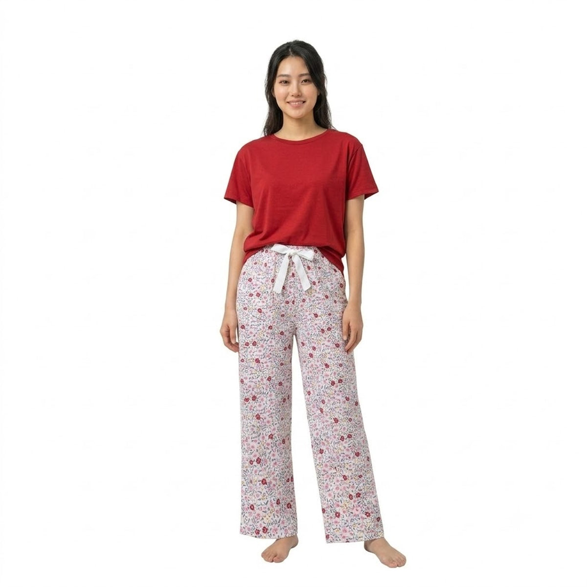 Women’s Plain Pajama 2Pcs Set - 3002