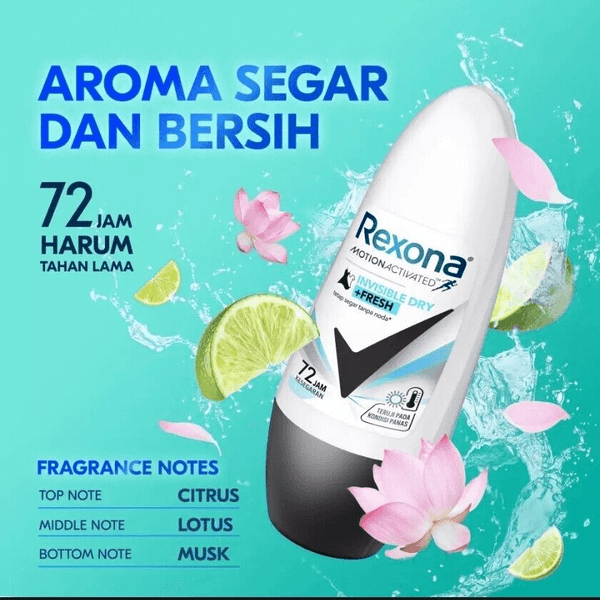 Rexona Women Roll On Deodorant (Invisible Dry) 45ml - Pinoyhyper