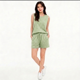 A&M Fashion Two-Piece Sleeveless Tank Top and Shorts Loungewear Set