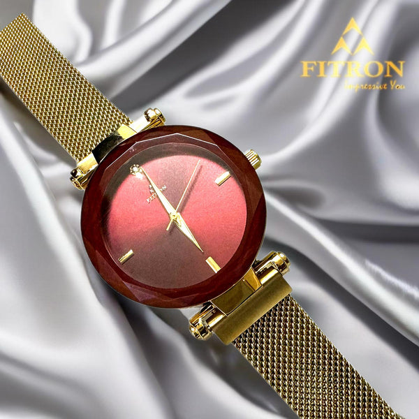 FITRON Luxury Women Wrist Watch With Magnetic Strap - 9050L