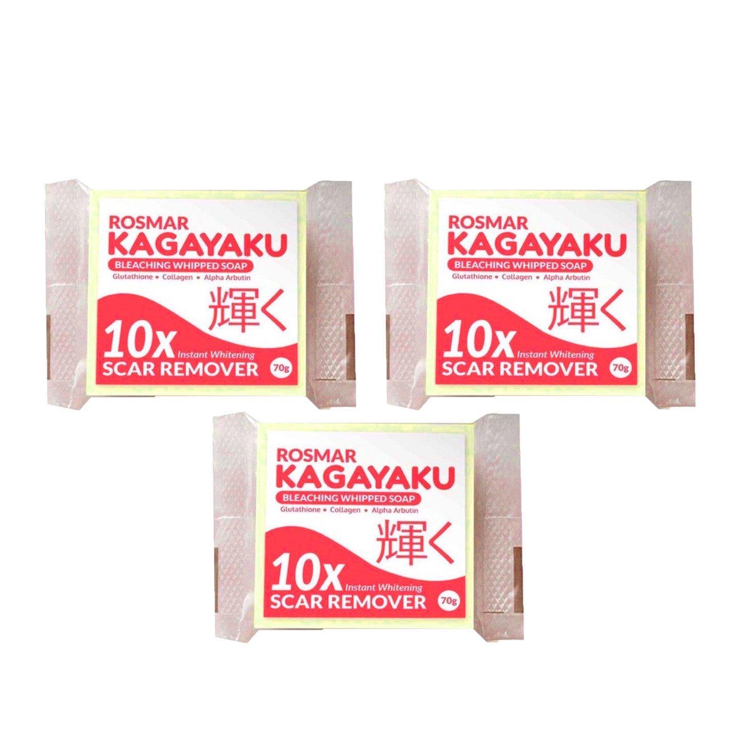 Rosmar Kagayaku Bleaching Soap 10x Instant Whitening - 3Pcs × 70g (Offer) - Pinoyhyper