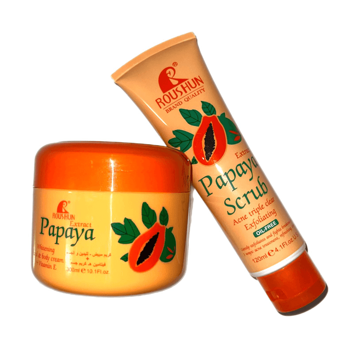 Roushun Papaya Whitening Cream + Scrub (Combo) - Pinoyhyper