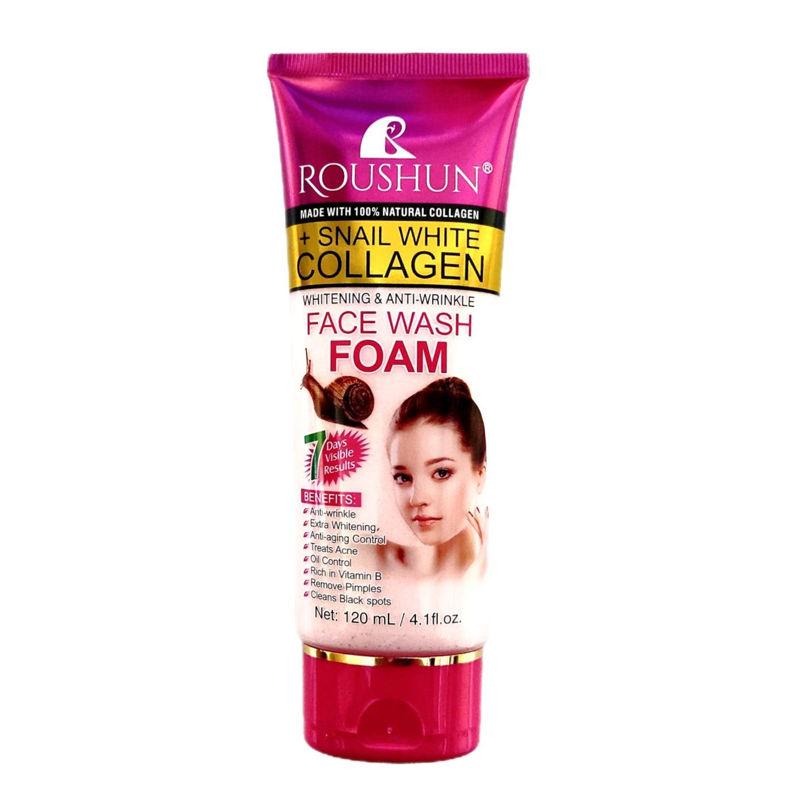 Roushun Snail White Collagen Foam Face Wash 120ml Pinoyhyper