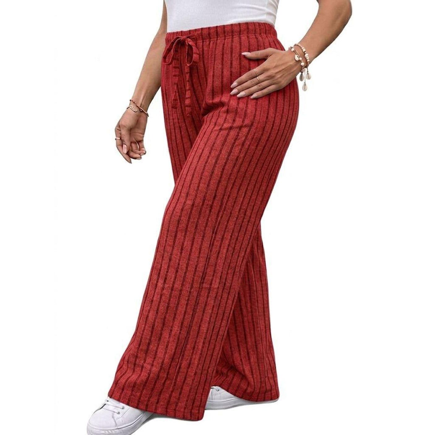 Classic Rib Knit Everyday Palazzo Pants - R1511