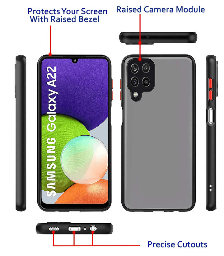 Samsung A22 Fashion Smoke Case With Ring Stand - Pinoyhyper