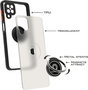 Samsung A23 Fashion Smoke Case With Ring Stand - Pinoyhyper