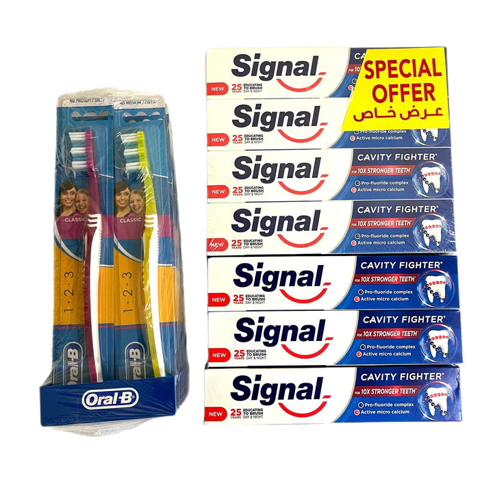 Signal Toothpaste 7x182g Oral B Brush 12Pcs Combo - Pinoyhyper