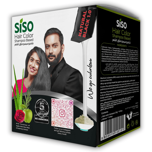 SISO 5 Minute Magic Hair Color 20g Pack of 10 Natural Black 1.0 - Pinoyhyper