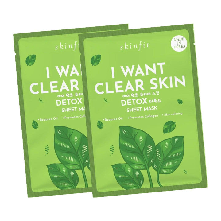 Skin Fit I Want Clear Skin Detox Sheet Mask (1+1) Offer - Pinoyhyper