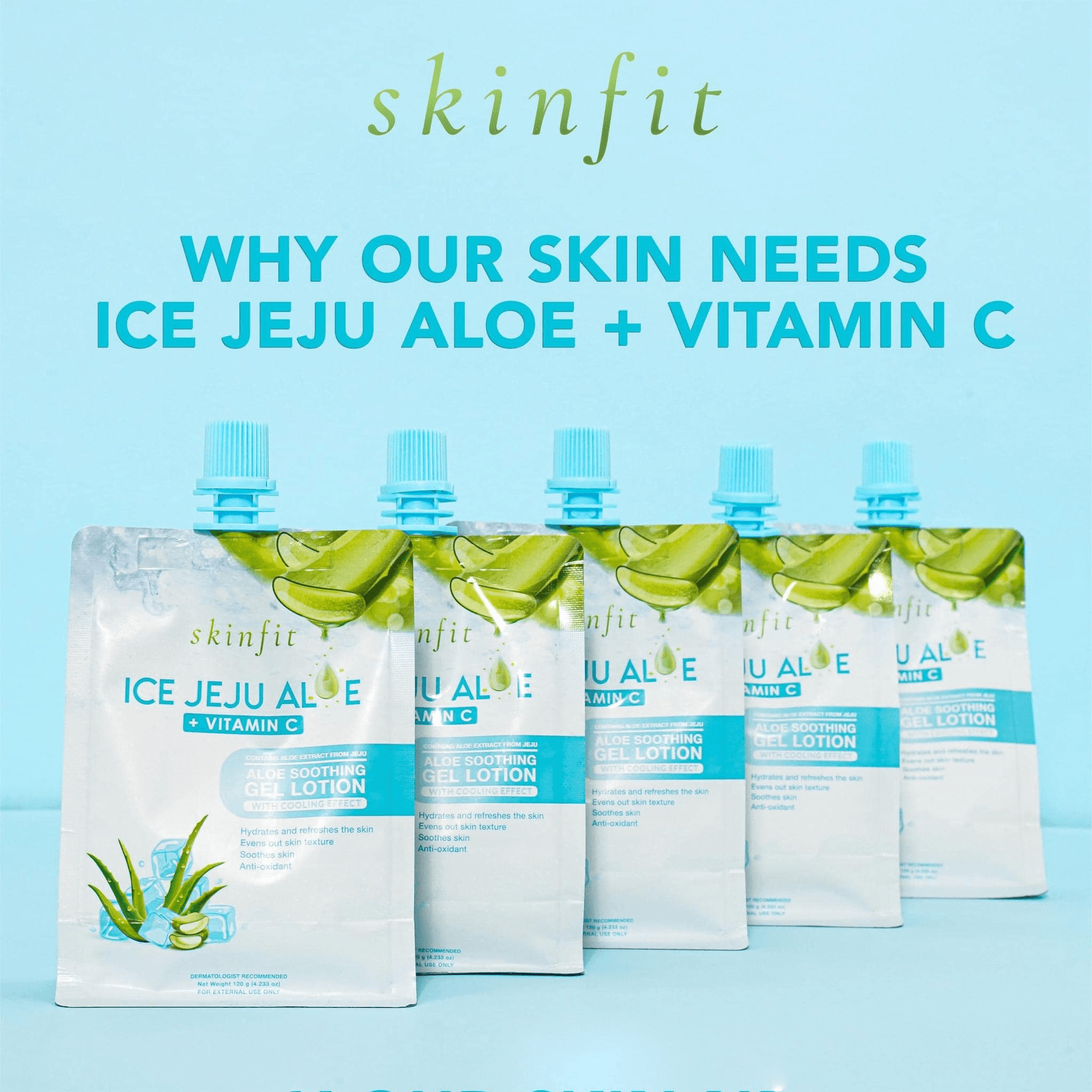 Skinfit Ice Jeju Aloe + Vitamin C Gel Lotion - 120g - Pinoyhyper