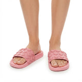 Women's Multi-Heart Embossed Slide Sandals