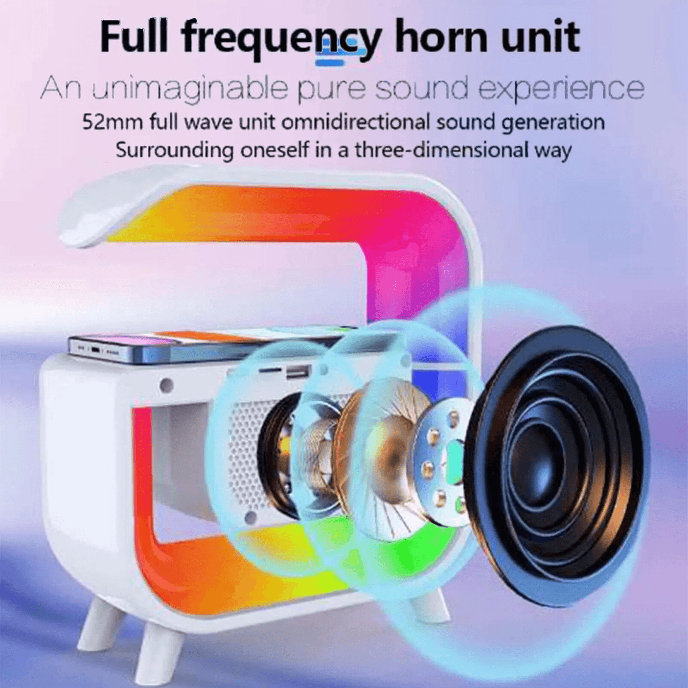 Smart Bluetooth Speaker With Wireless Charging & LED Light - G30 - Pinoyhyper