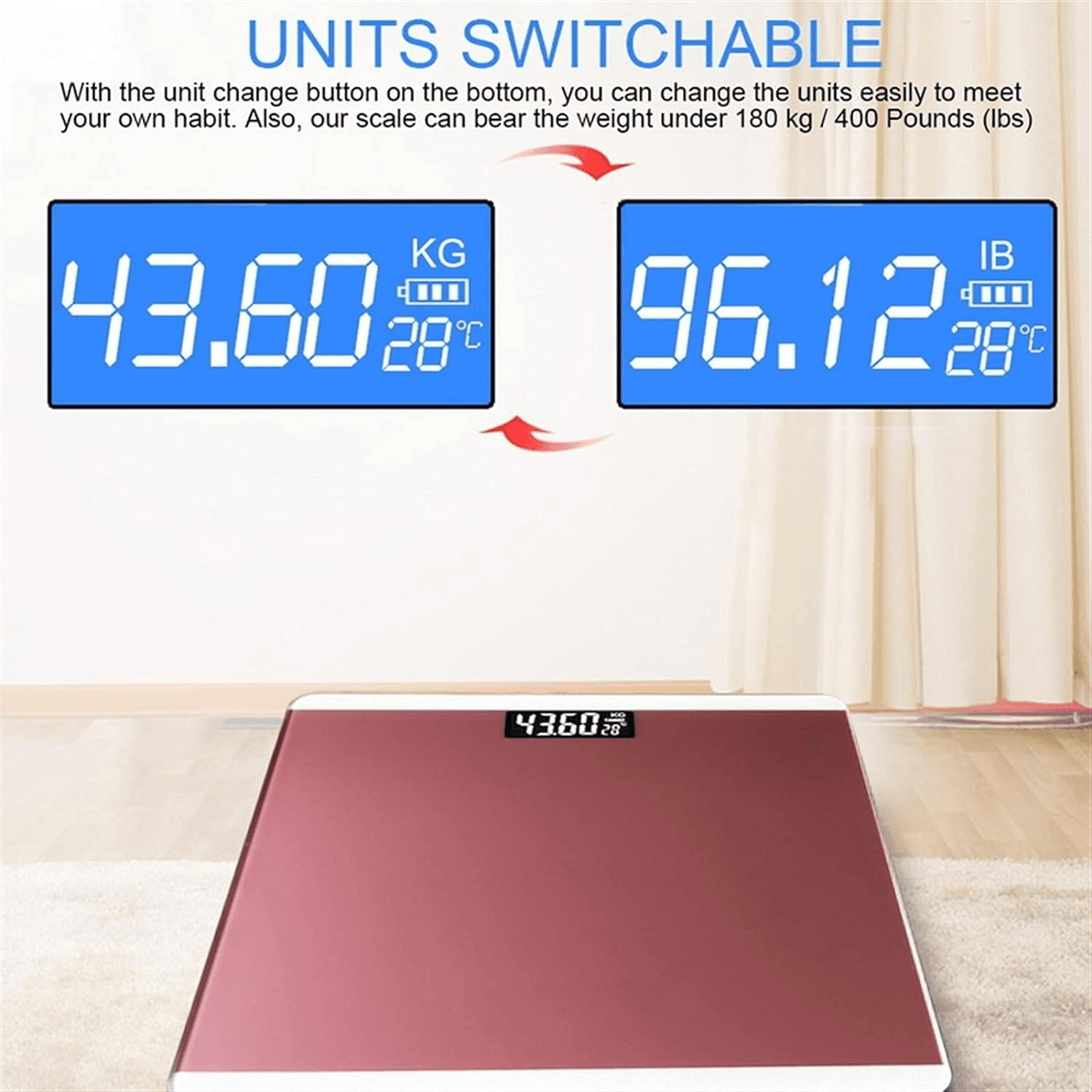 Smart LCD Display Body Weighing Digital Bathroom Scale - QR805 - Pinoyhyper