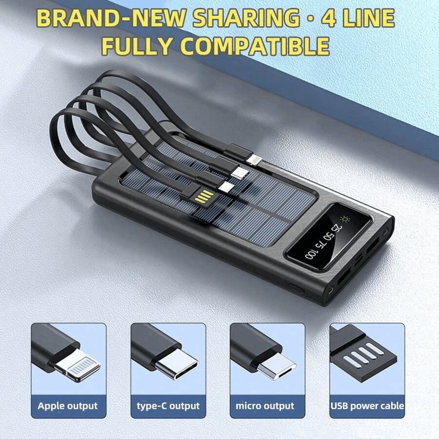 Smart Solar Portable Fast Charging Power Bank 20000mAh - Pinoyhyper