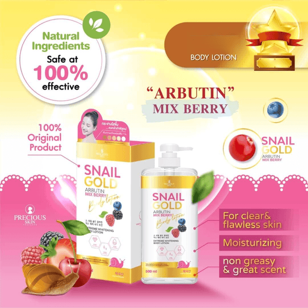 Snail Gold Arbutin Mix Berry Body Lotion - 500ml - Pinoyhyper