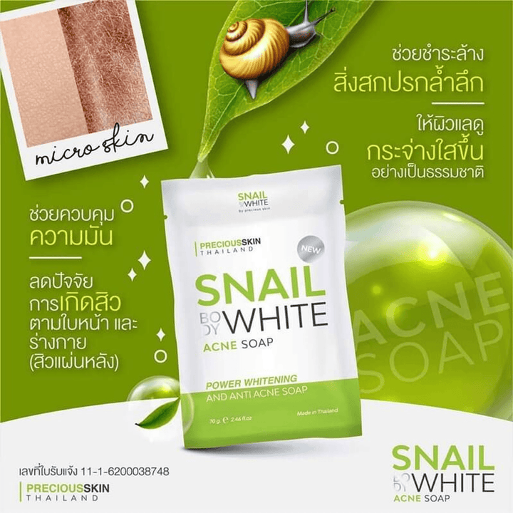 Snail White Acne Soap - 70g - Pinoyhyper