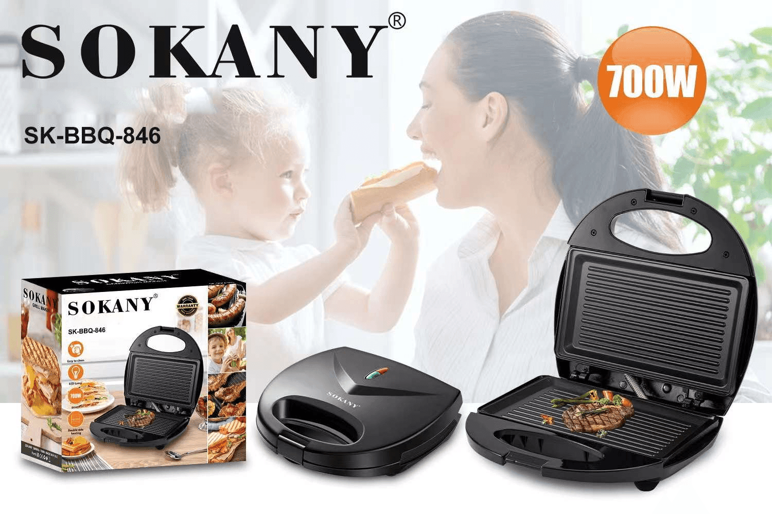Sokany Sandwich Maker SK-BBQ-846 - Pinoyhyper