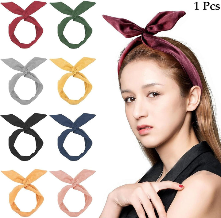 Solid Color Wire Twist Bow Rabbit Headband - 1 Pcs (KT-160-1023) - Pinoyhyper