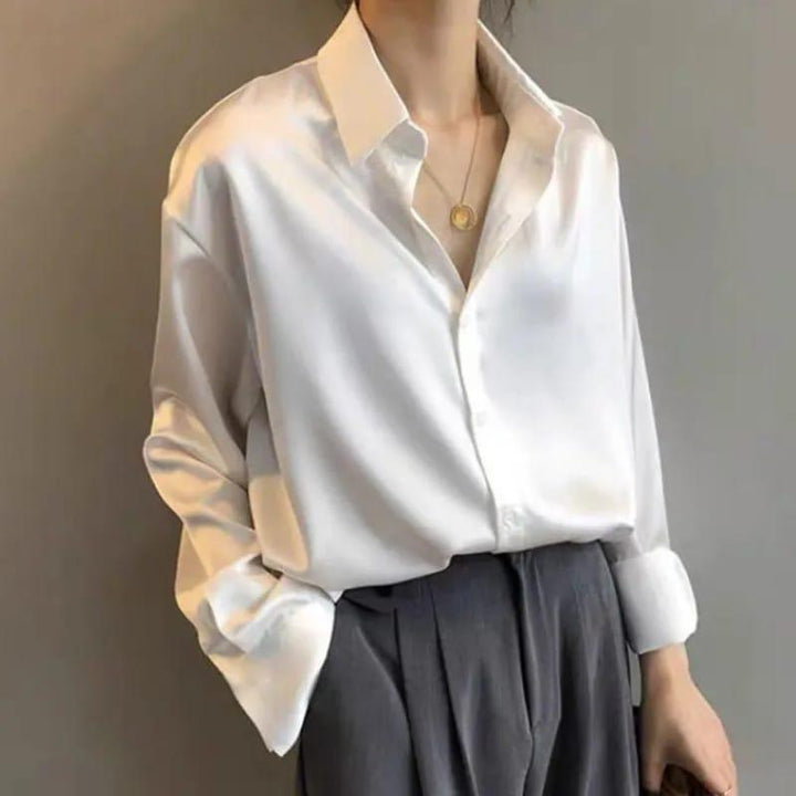 South Korea Style Women's Silk Shirt - SK802 - Pinoyhyper