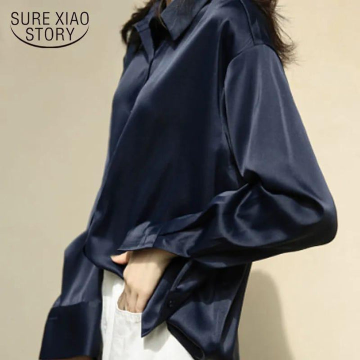 South Korea Style Women's Silk Shirt - SK802 - Pinoyhyper