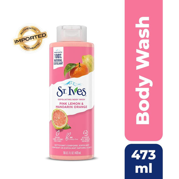 St Ives Pink Lemon & Mandarin Orange Exfoliating Body Wash - 473ml - Pinoyhyper