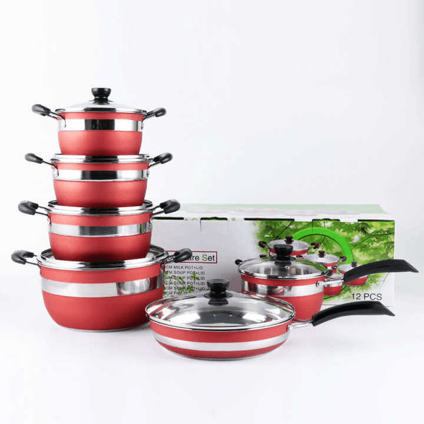 Stainless Steel Cookware Set - 12 Pcs - Pinoyhyper