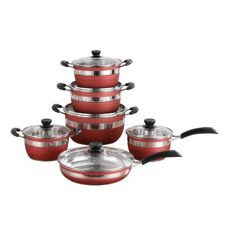 Stainless Steel Cookware Set - 12 Pcs - Pinoyhyper