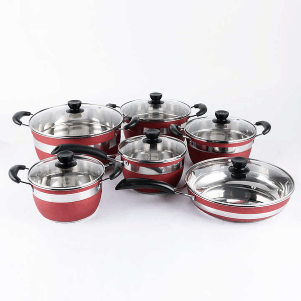 Stainless Steel Cookware Set - 12 Pcs - Pinoyhyper