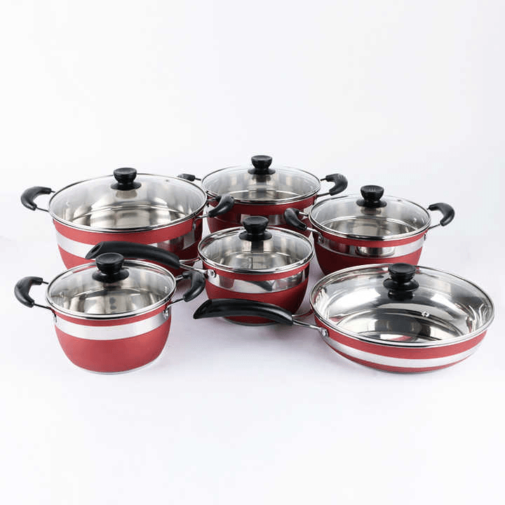 Stainless Steel Cookware Set - 12 Pcs - Pinoyhyper