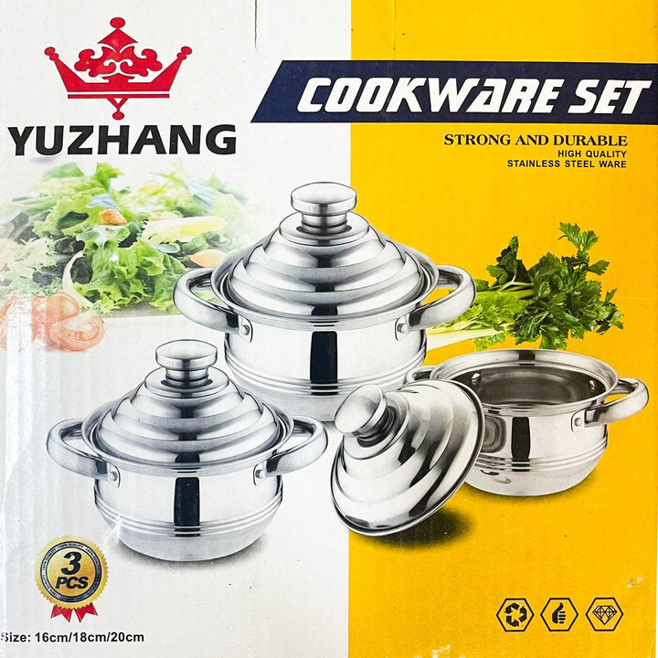 Stainless Steel Cookware Set - 3 Pcs - Pinoyhyper
