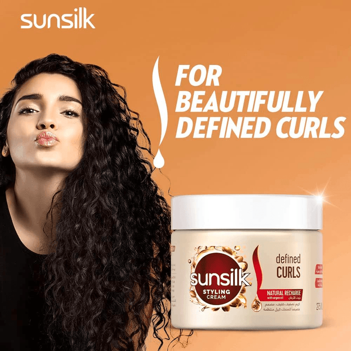 Sunsilk Defined Curls With Argan Oil Styling Hair Cream - 275ml - Pinoyhyper