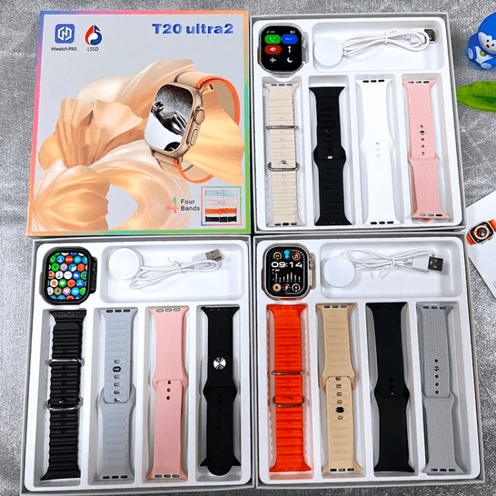 T20 Ultra 2 Smartwatch Infinite Display With Four Bands - Pinoyhyper