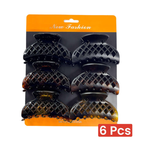 Tortoiseshell Black Hair Claw Clips Women - 6 Pcs (5448421) - Pinoyhyper