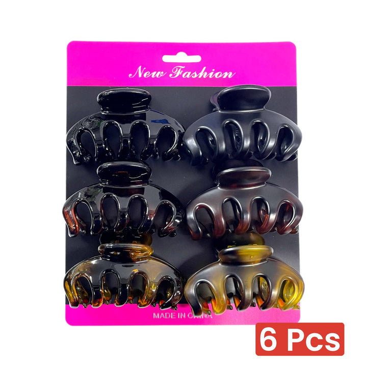 Tortoiseshell Black Hair Claw Clips Women - 6 Pcs (5448421) - Pinoyhyper