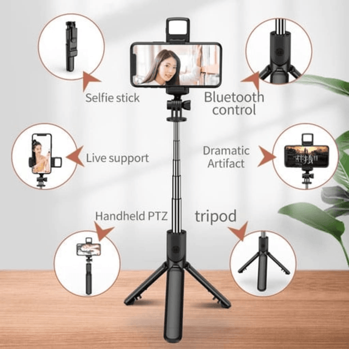 Tripod & Mini Live BroadCast Wireless Selfie Stick JC-08 - Pinoyhyper