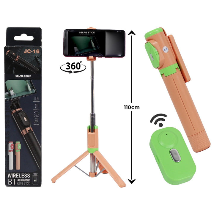 Tripod & Mini Live BroadCast Wireless Selfie Stick JC-16 - Pinoyhyper