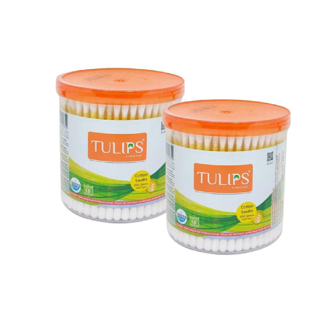 Tulips Cotton Buds 200Pcs X 2 Pcs - Pinoyhyper