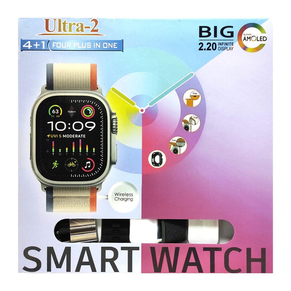 Ultra-2 Big Screen Smart Watch With 4 Bands - Pinoyhyper