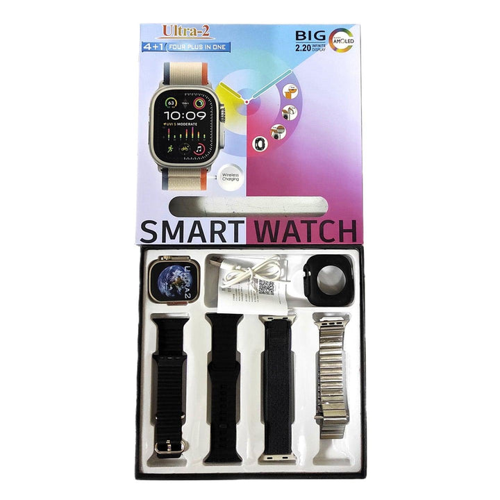 Ultra-2 Big Screen Smart Watch With 4 Bands - Pinoyhyper