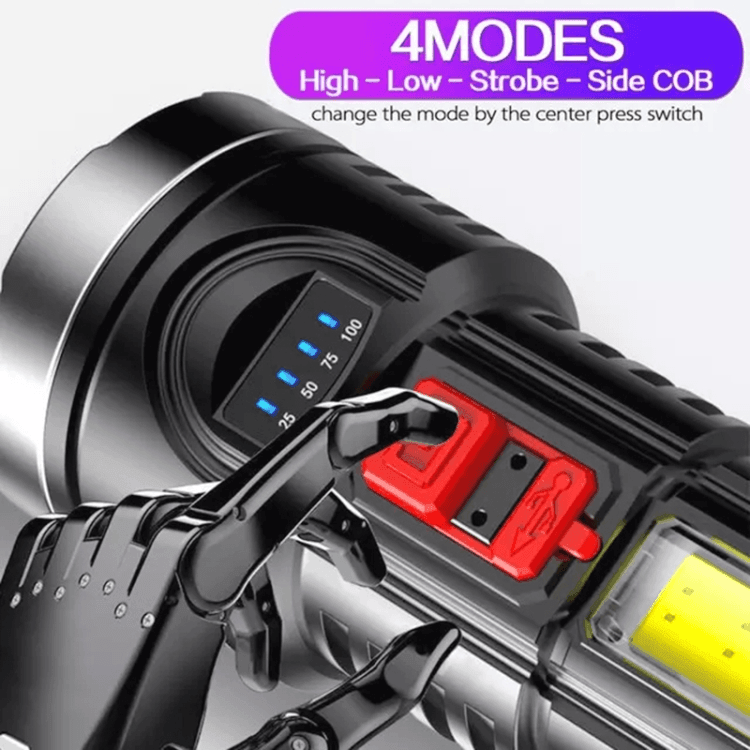USB Rechargeable Portable LED Flashlight L-822 - Pinoyhyper