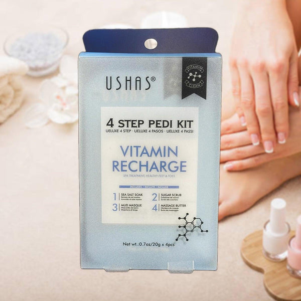 Ushas Vitamin Recharge 4 Step Pedi Kit - 4 Pcs × 20 g - Pinoyhyper