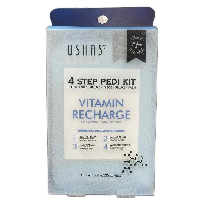 Ushas Vitamin Recharge 4 Step Pedi Kit - 4 Pcs × 20 g - Pinoyhyper
