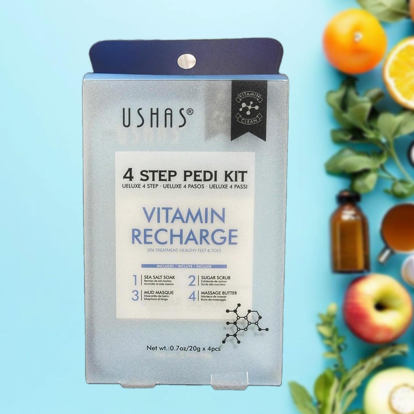 Ushas Vitamin Recharge 4 Step Pedi Kit - 4 Pcs × 20 g - Pinoyhyper