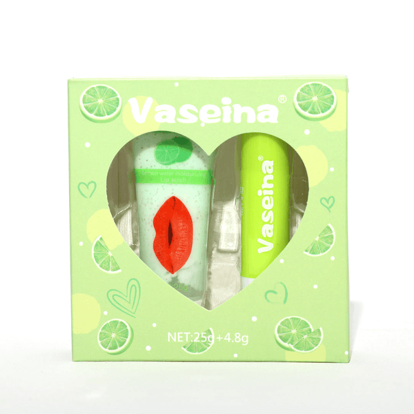 Vaseina Lemon Water Moisturizing Lip Scrub + Lip Balm - 25g+4.8g - Pinoyhyper